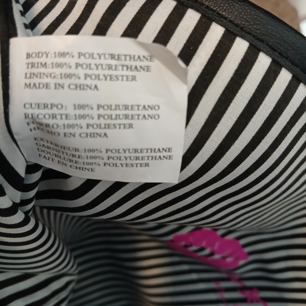 Women's Black Tote Bag with Pink Accent - Unbranded - Picture 8 of 8